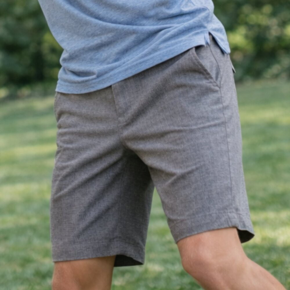 Hang Ten Gray White Stripe Tech Stretch Shorts with Pockets Boys XL Mens S